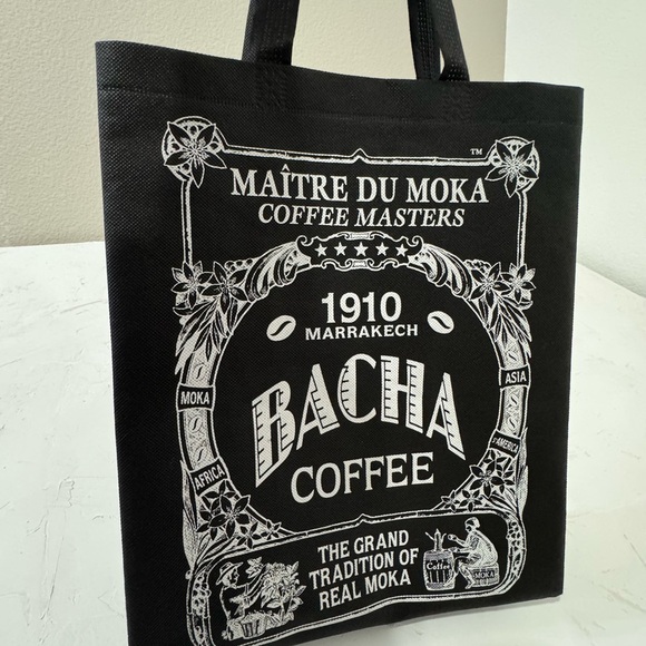 Bacha Coffee Black Tote Bag – Marrakech 1910 Graphic Shopper - Picture 2 of 7